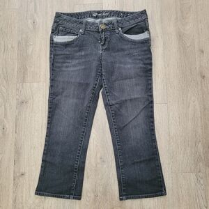 Guess Dark Grey Denim Jeans Cropped Size: 28